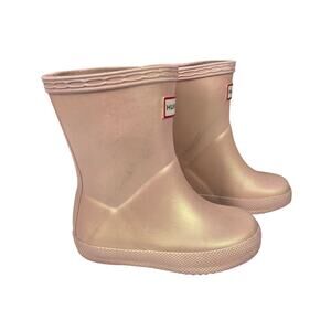 HUNTER KIDS NEBULA RAIN BOOTS – GIRLS SIZE 4 – PINK – WATERPROOF – CLASSIC STYLE